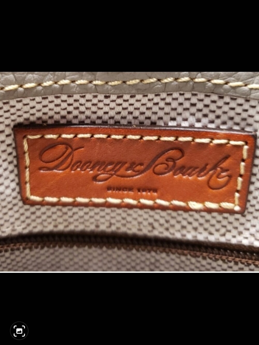 Dooney Bourke Large Brenna Pebble Leather Satchel Smoke Gray Zip Pouch Dust Bag - Picture 6 of 14